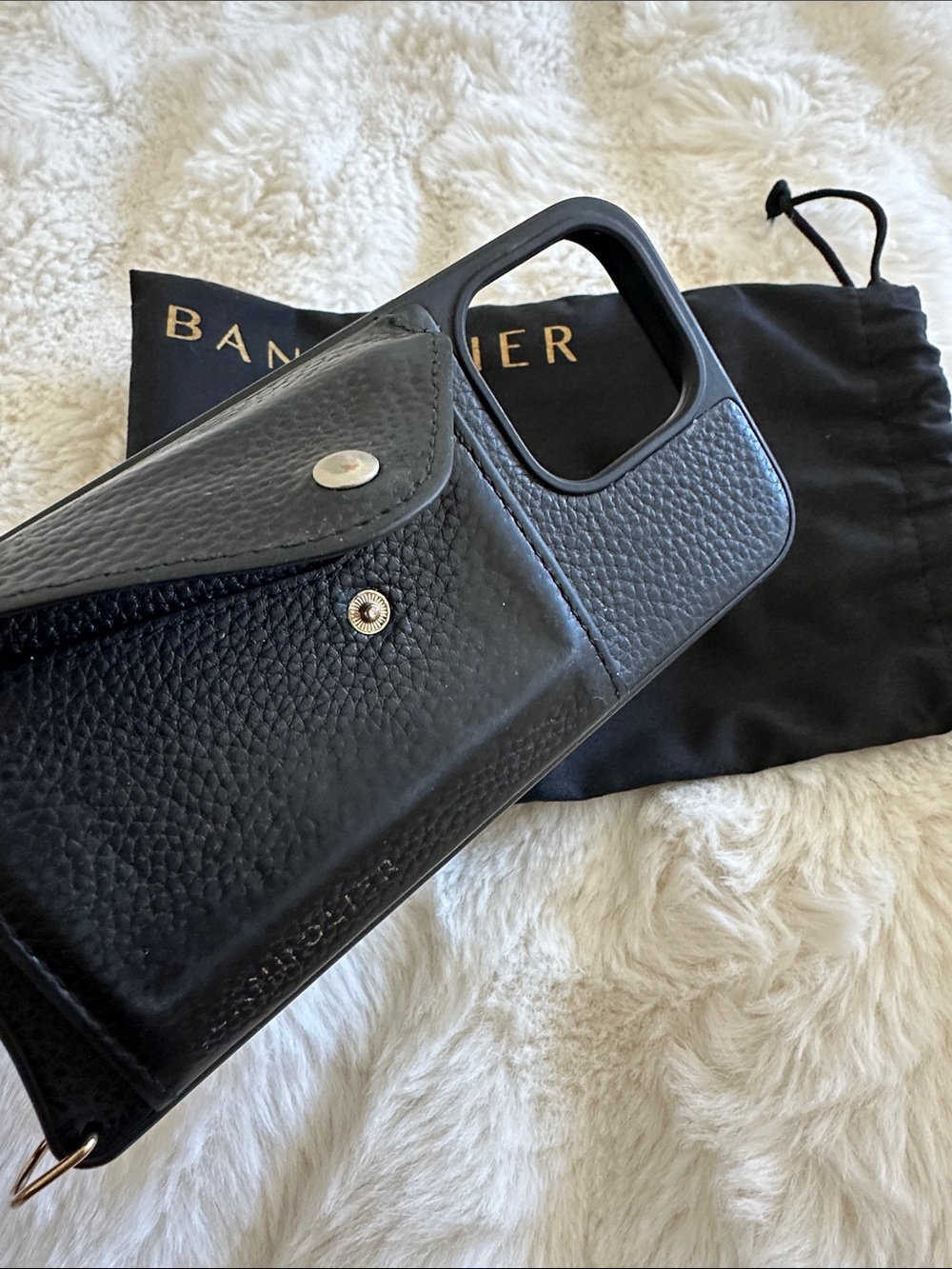 Bandolier Black Leather Crossbody Phone Case with Card Pocket  iPhone 14 Pro Max - Picture 5 of 5